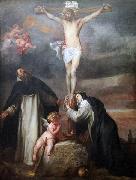 Christ on the Cross with Saint Catherine of Siena, Saint Dominic and an Angel